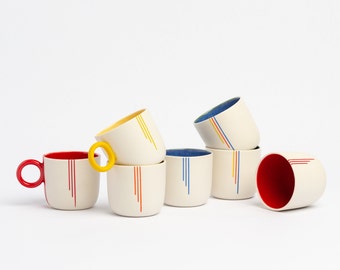Annonce personnalisée pour Kristen ! 3 tasses à expresso en porcelaine, tasses minimalistes en porcelaine, cadeau pour les amateurs de café