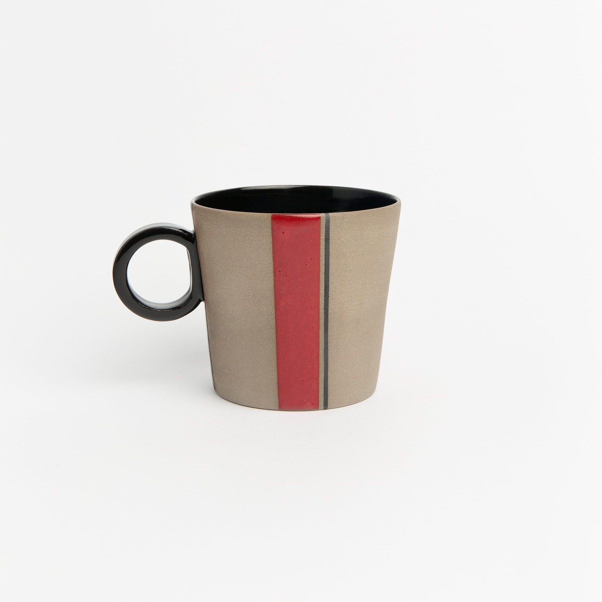 Red Handmade Stoneware Mug Set Red Contemporary Pottery Mug Etsy