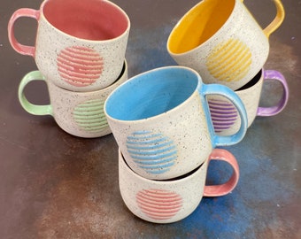 Handmade Speckled Ceramic Mug: Rustic Stoneware Coffee Cup, 11oz