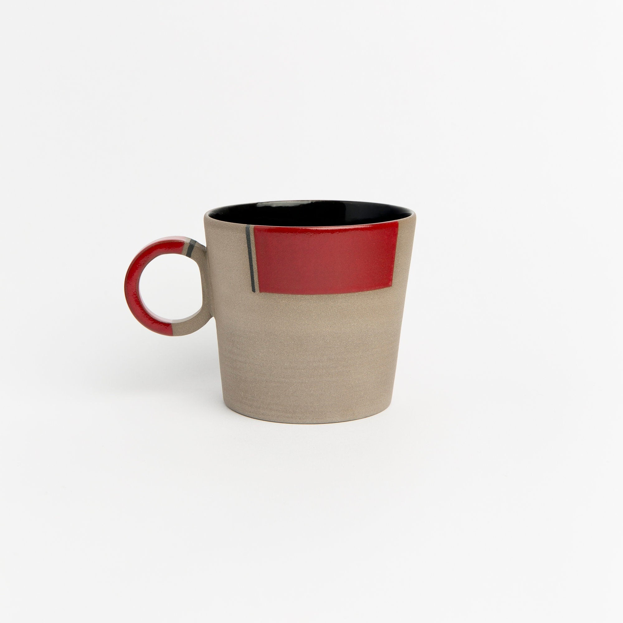 Red Handmade Stoneware Mug Set Red Contemporary Pottery Mug Etsy