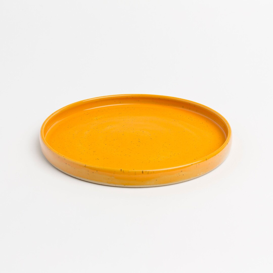 Yellow Ceramic Plate Handmade Stoneware Plate Etsy