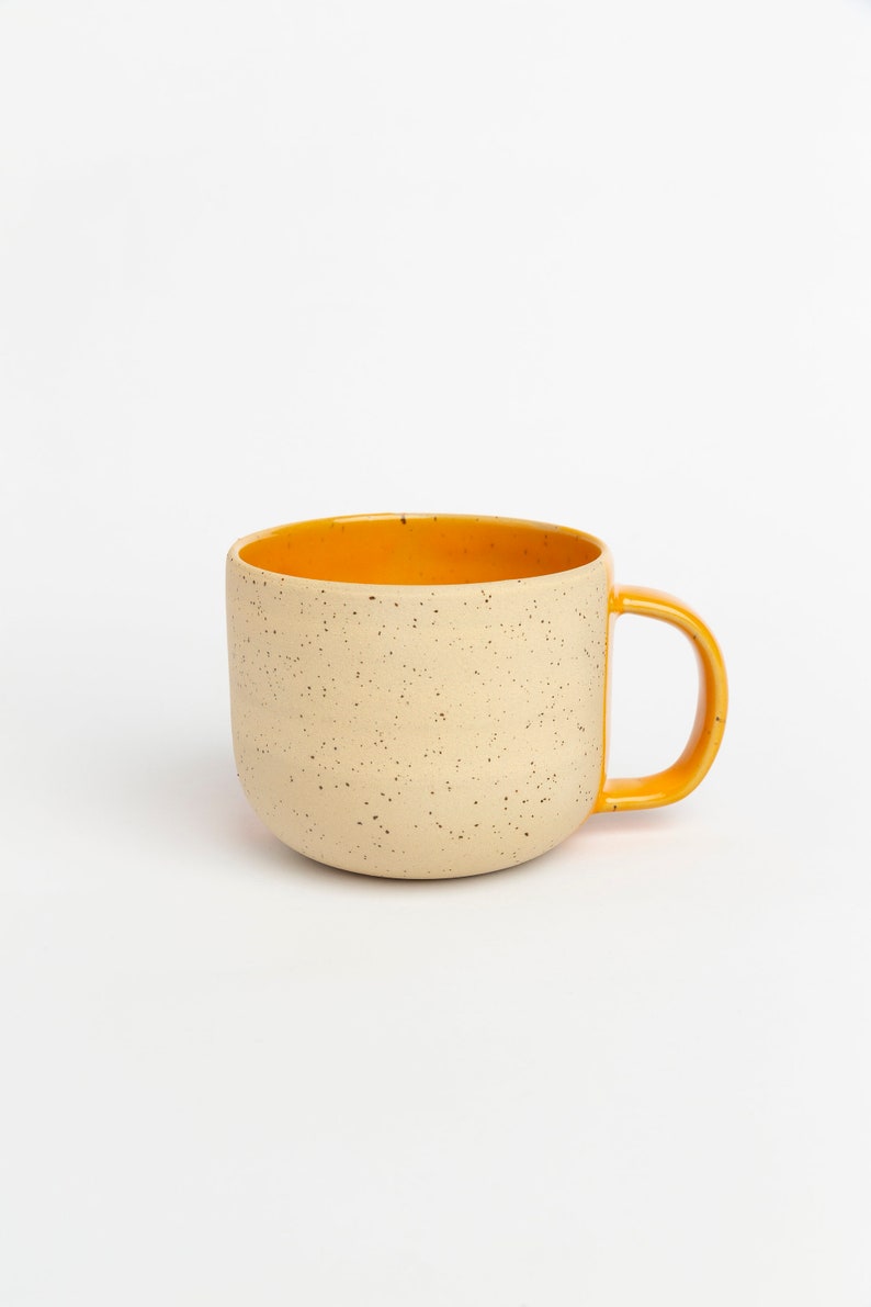Honeycomb Yellow Custom Order 15oz or 11oz Large Handmade Ceramic Mug image 2