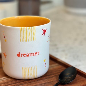 Cute Hand Painted Ceramic Cup Unique Handmade Coffee Mug Artistic Pottery Tea Cup Perfect Gift for Coffee and Tea Lovers