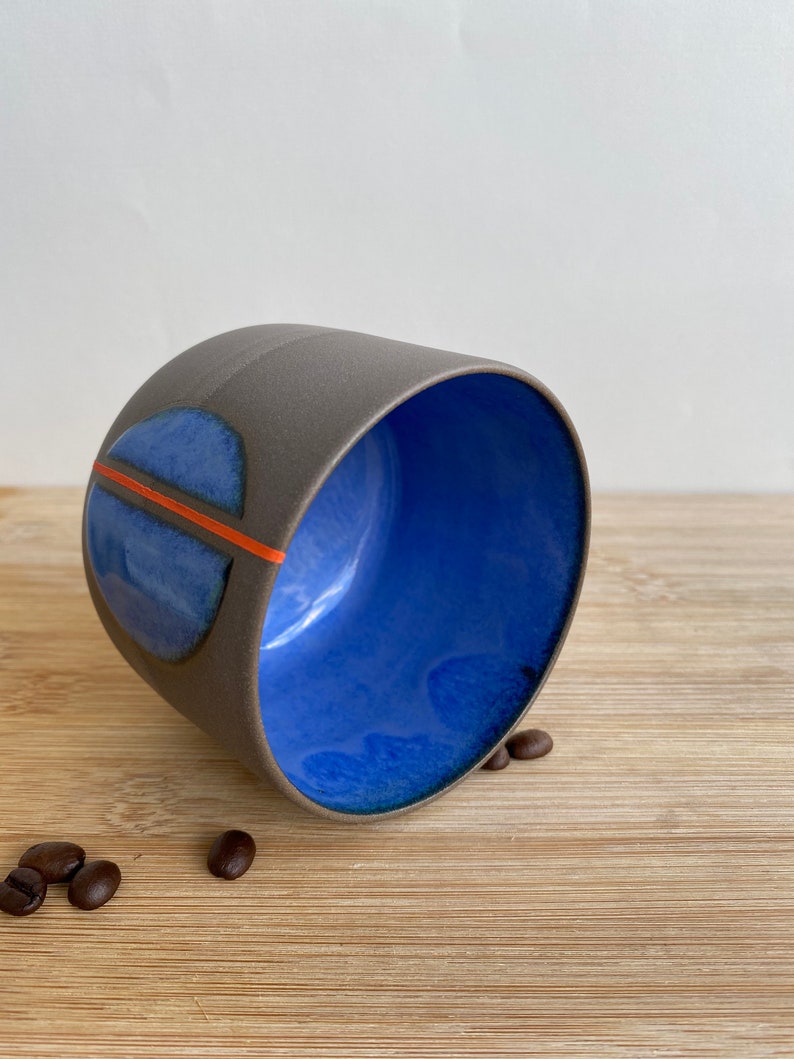 Pottery Mug No Handle Ceramic Mug Handmade Ceramic Coffee Mug Coffee Lovers Gift Tea cup Artistic Coffee Mug, Wine Glass image 4