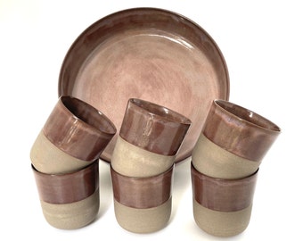 Pottery Espresso Cups  Stoneware Coffee Gift Set  Handmade Ceramic Cups  Espresso Cup Set