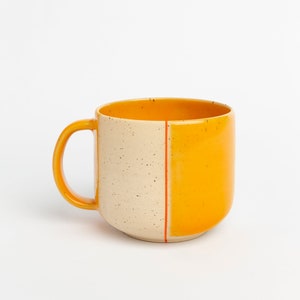 Honeycomb Yellow Custom Order 15oz or 11oz Large Handmade Ceramic Mug image 1