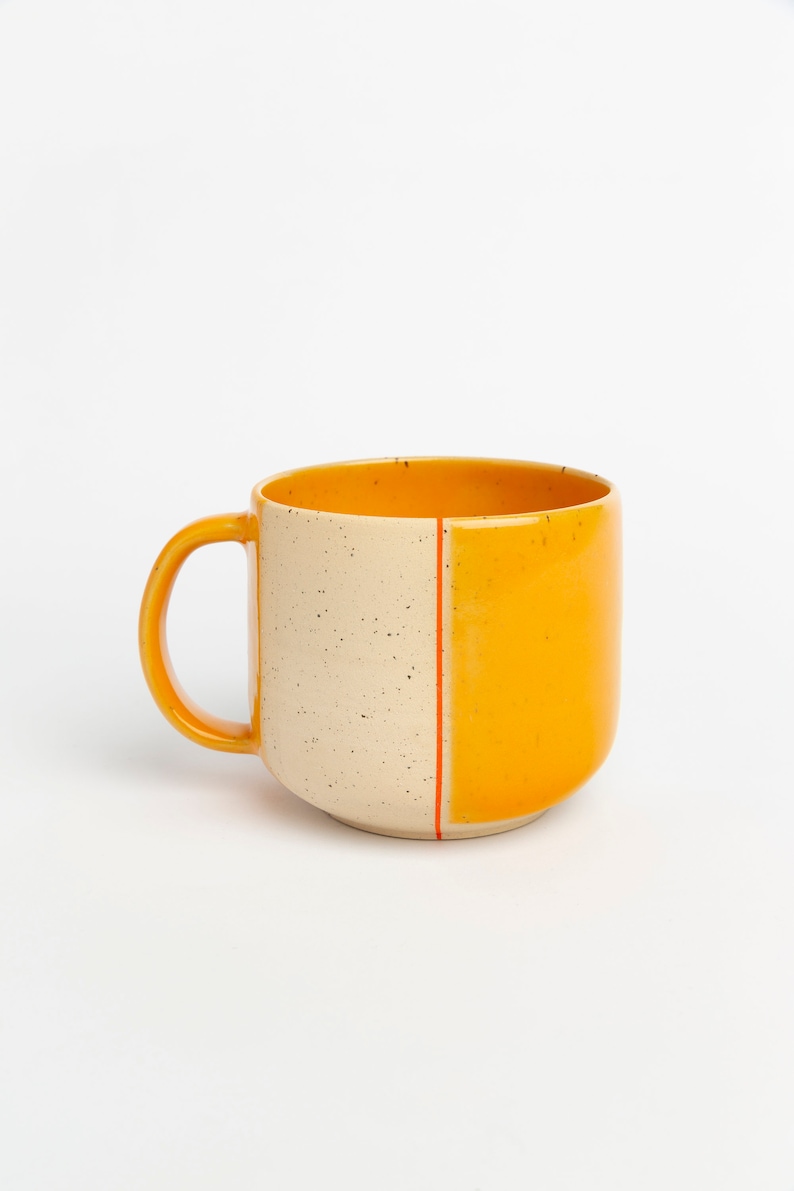 Honeycomb Yellow Custom Order 15oz or 11oz Large Handmade Ceramic Mug image 1