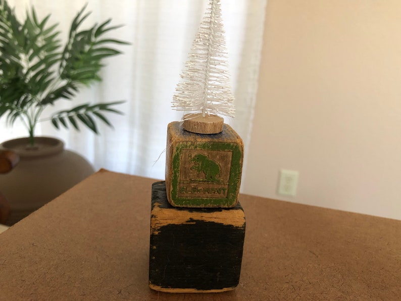 Wooden Block Christmas Tree Decorations Etsy