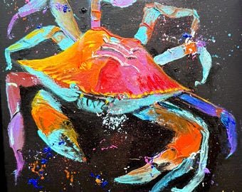 Don’t  Be Crabby! - Original Vibrant Crab Painting