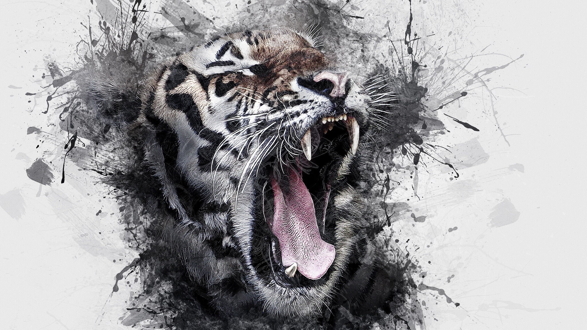 ABSTRACT TIGERS ROAR Canvas Wall Art Etsy