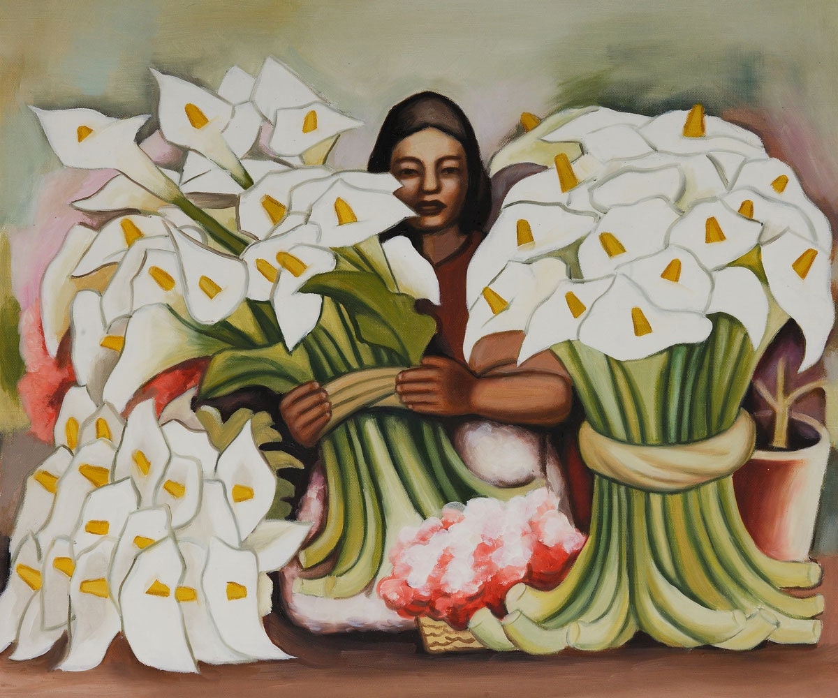 DIEGO RIVERA Flower Seller ART Canvas Wall Art Etsy