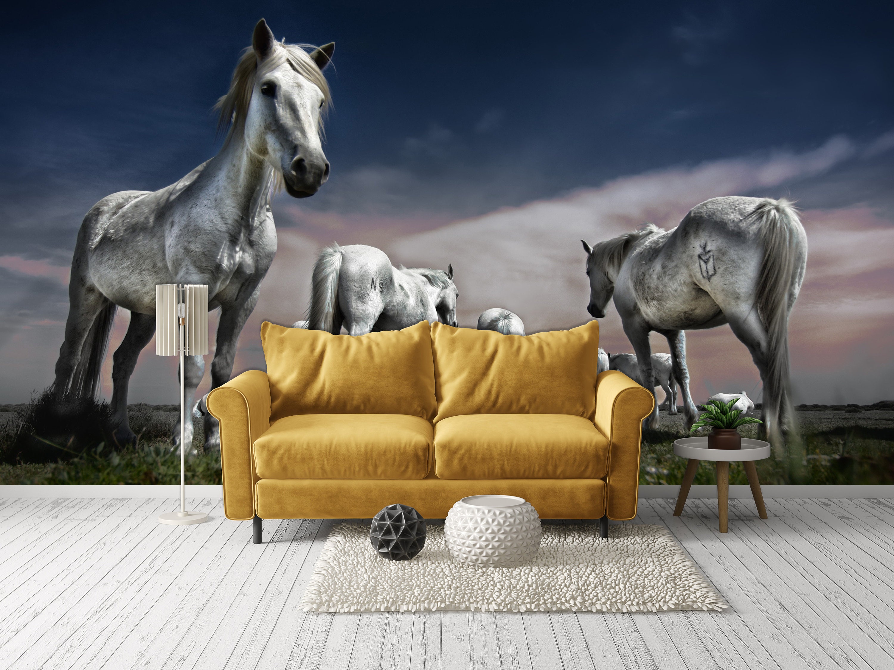 WILD HORSES Mural Wall Print Wallpaper | Etsy