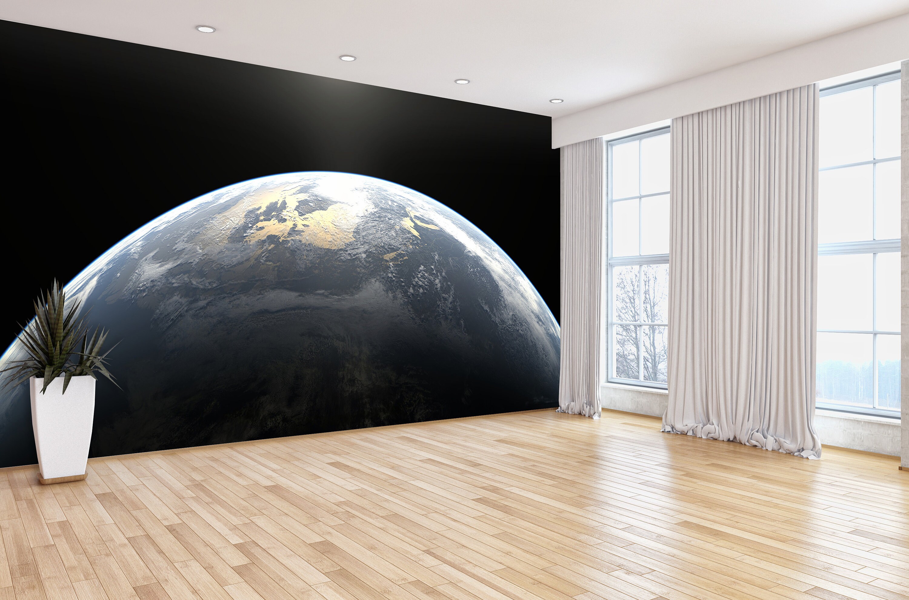 EARTH VIEW From SPACE Mural Wall Print Wallpaper Etsy