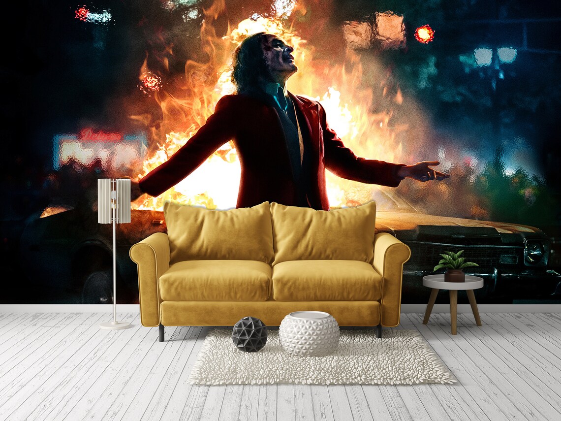 THE JOKER Wall Mural Wall Print Wallpaper Etsy
