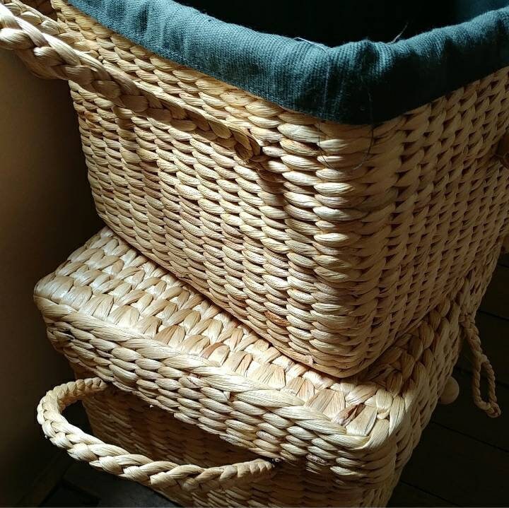Rectangular Woven Water Hyacinth Storage Basket With Lid & Etsy
