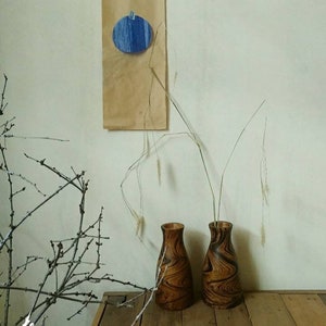 Handcrafted mango wood vase / natural wood vase / bouquet vase / dried flower vase / apothecary bottle vase / bud vase / autumn home decor