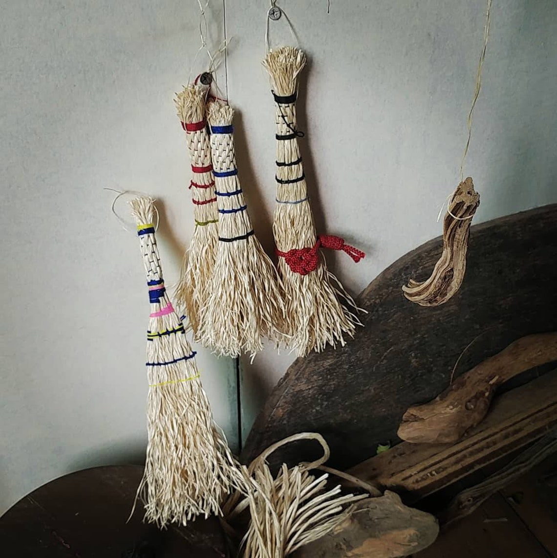 Small hand broom whisk broom / Natural sisal bristle broom Etsy