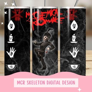 MCR Skeleton 20oz Tumbler Digital Design, PNGs for Tumblers, Sublimation tumbler wrap, My chemical romance png, emo music, digital download