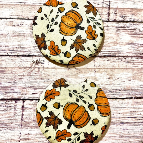 Fall Pumpkins Car Coaster, fall decor, car accessories, cute car coasters, gifts for women, cute car accessories, fall, pumpkins, gifts