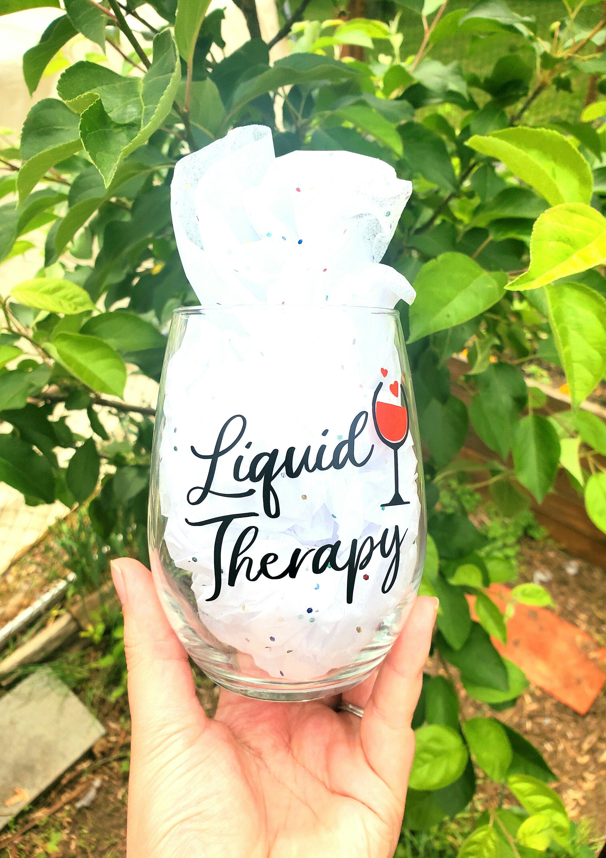 Stemless Wine Glass liquid Therapy Etsy UK