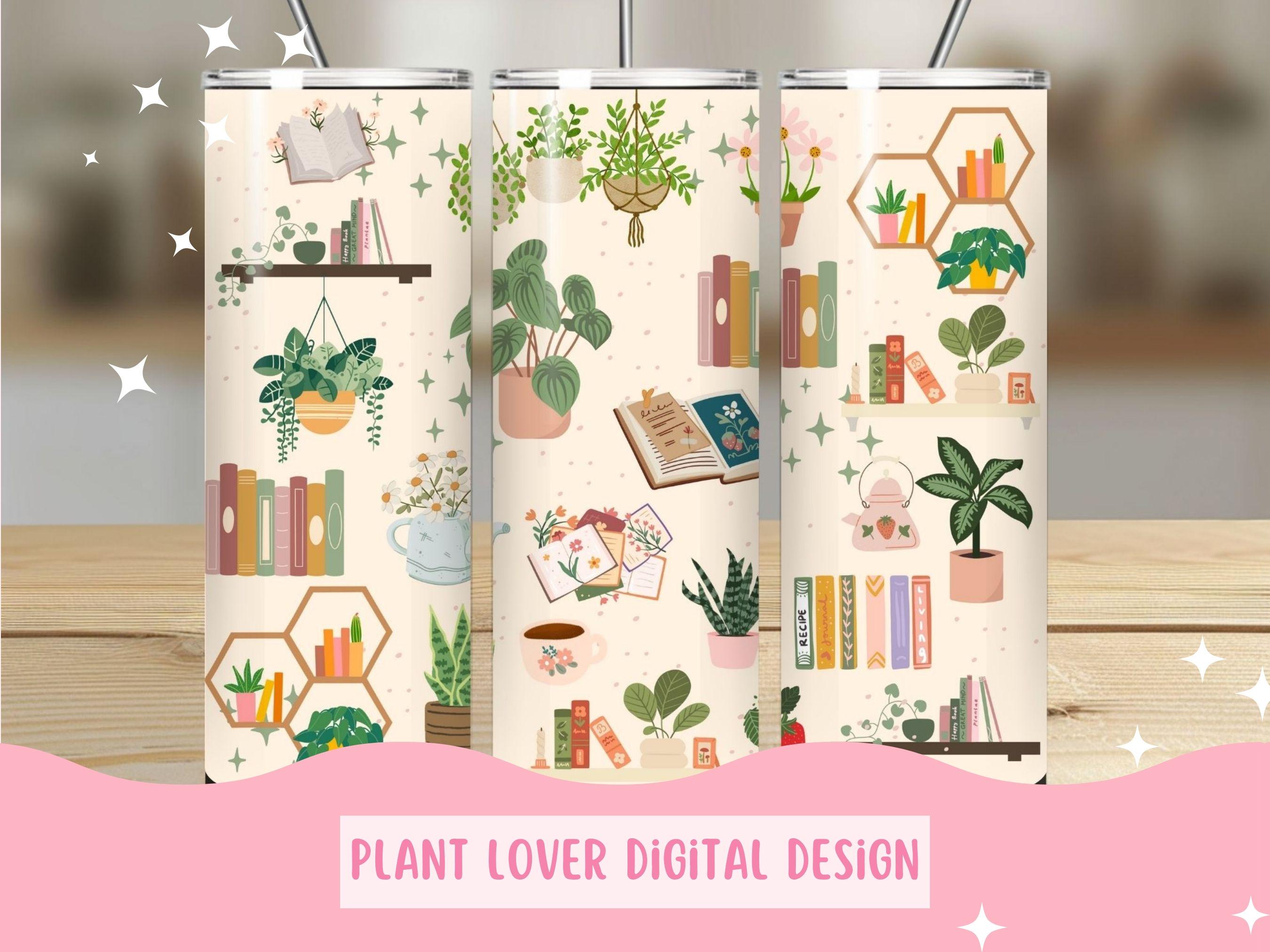 Plants and Books 20oz Tumbler Digital Design, PNGs for Tumblers, Sublimation tumbler wrap, plant lover png, book lover png, digital download