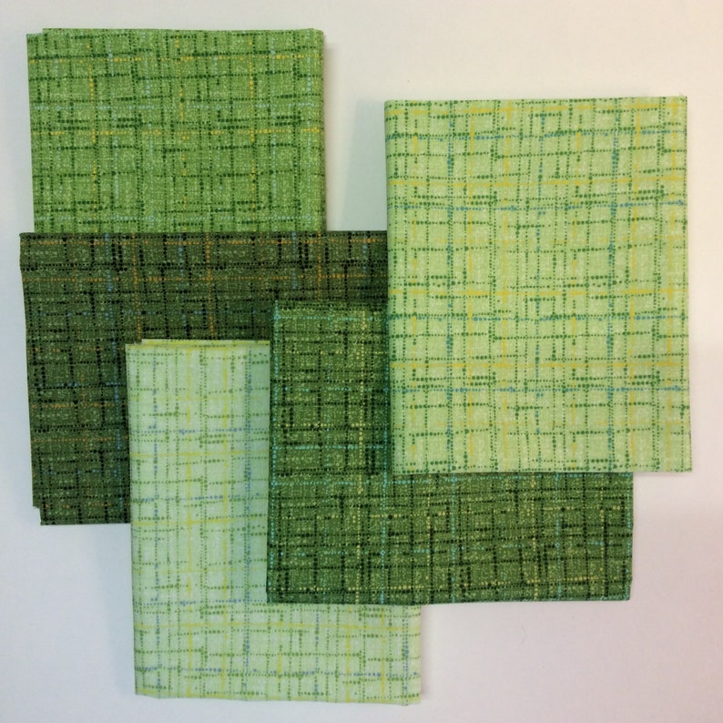 COCO Green Cotton Fabric 5-Piece Bundle Cotton Fabric FQ 1/4 Yard 1/2 Yard Michael Miller Blender Grid Basics Quilting Decor Bild 6