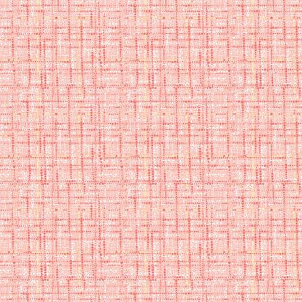 COCO -PEACH - PINK Cotton Fabric - Michael Miller - Blender Basics Grid Texture - Quilts Apparel Home Decor