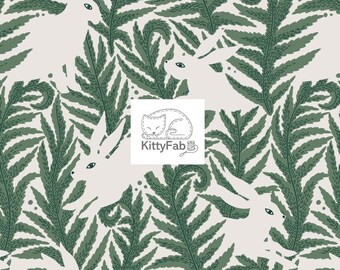Baltic Woodland by Maria Galybina | Wild Hares | Cloud9 Fabrics | Organic Cotton | Modern Fabric | Quilting Sewing | Sold by the 1/2 Yard