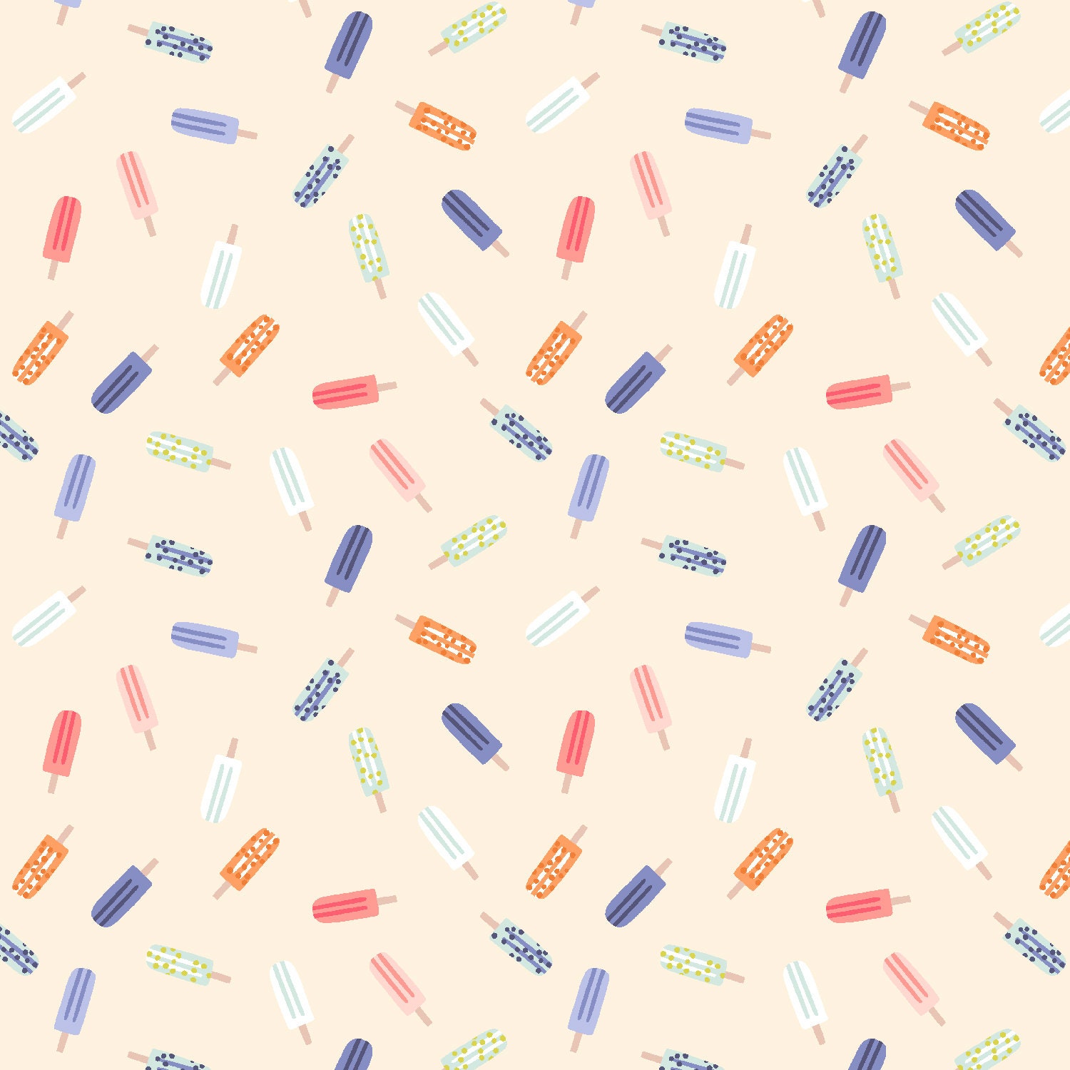 Popsicles | Ice Pops - Enough to Share | Tossed Multi | Cotton Fabric | Summer Fun | Cotton+Steel | Quilting Sewing
