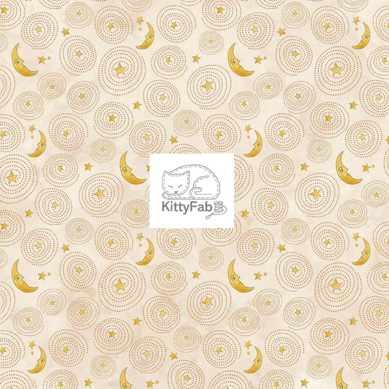 Starlight Riley Blake Pattern Stars and Moon - Cream | Riley Blake Designs | Cotton Fabric ...