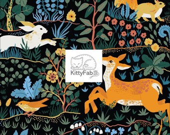 Baltic Woodland | Maria Galybina | Wild Animals | Animals in Nature | Cloud9 | Modern Fabric | Quilting Sewing | Sold by the 1/2 Yard