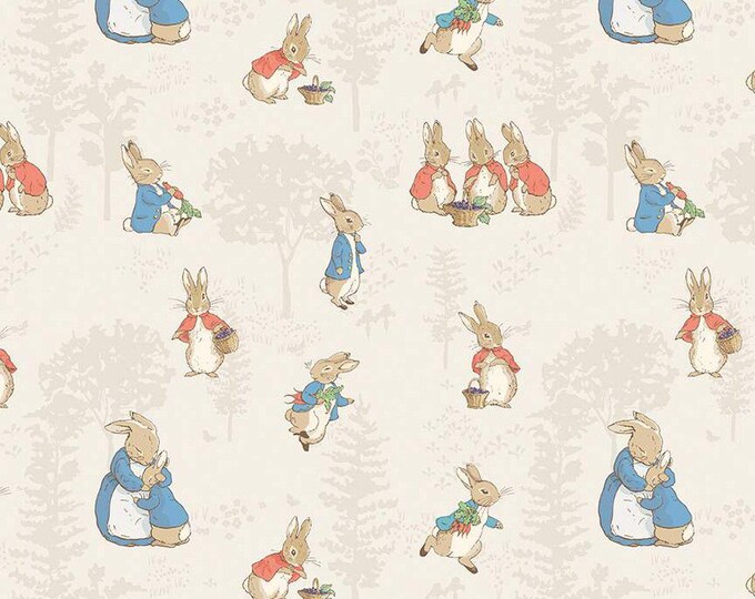 The Tale of Peter Rabbit™ | Flannel Cotton Fabric - Main Cream ...