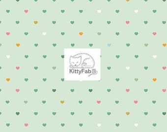 FLANNEL MEADOW | Serendipity 2 | Hearts - Mint | Riley Blake Designs | Flannel Cotton Fabric | Quilting Sewing