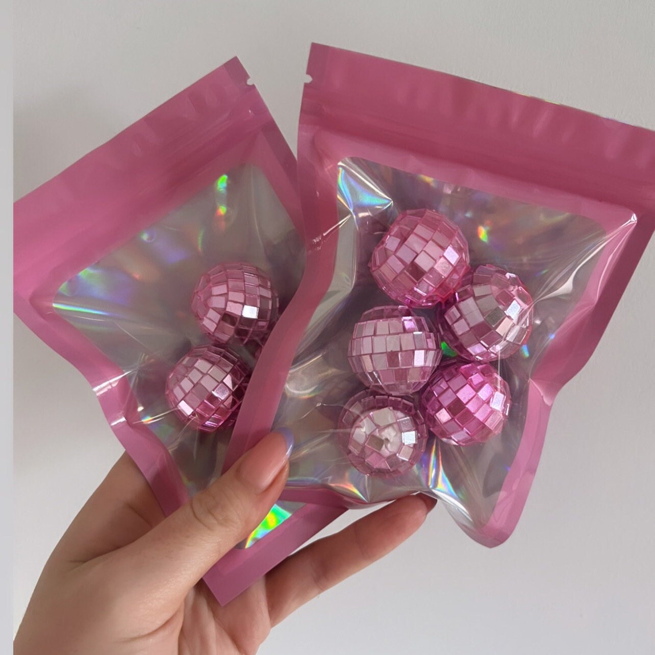 Pink Mini Disco Balls Cupcake / Cake Decorations Etsy UK