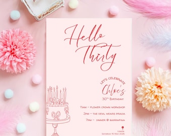 Personalised Birthday Itinerary | 30th Birthday Celebrations | Digital Download