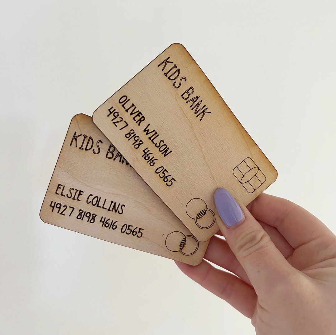 Kids Toy Credit Card Children's Play Personalised Kids Etsy