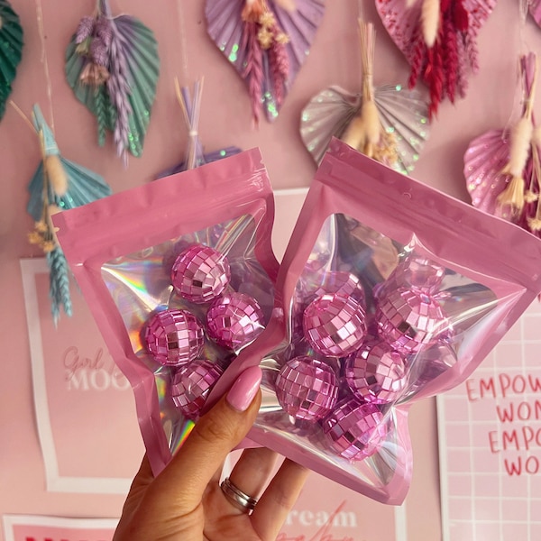 Pink Mini Disco Balls | Silver Mini Disco Balls | Cupcake / Cake Decorations