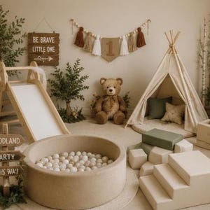 Woodland Birthday Bunting | First Birthday High Chair Banner | Baby 1st Birthday Decor | Tassle Bunting | Kids 1st Birthday Decoration