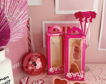 Pink Barbiie Style Party Box | Pink Birthday Party Bags | Barbiee Hen Party | Pink Party Decorations | Sunglasses Box