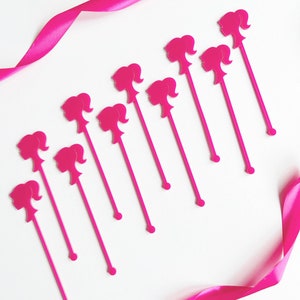 Barbie Pink Cocktail Drinks Stirrer | Acrylic Drink Stirrer | Barbie Party | Pink Party Decorations