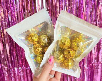 Gold Mini Disco Balls | Silver & Pink Mini Disco Balls | Cupcake / Cake Decorations