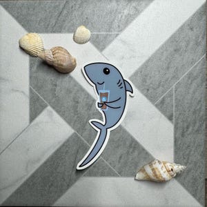 Iced Coffee Shark Sticker