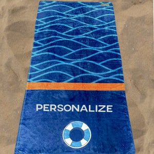 Personalized Beach Towel - Custom Nautical Towels for Pool & Lake, Add Your Name, Custom Towel, Unique Gift, Pool Towel, Nautical, Lake Life