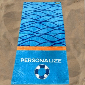 Personalized Beach Towel - Custom Nautical Towels for Pool & Lake, Add Your Name, Custom Towel, Unique Gift, Pool Towel, Nautical, Lake Life
