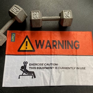 Gym Warning Towel/ Gym Towel/ Gym Accessories/ Fitness Towel/ Sweat Towel/ Gym Gifts/ Workout Towel/ Coach Gift