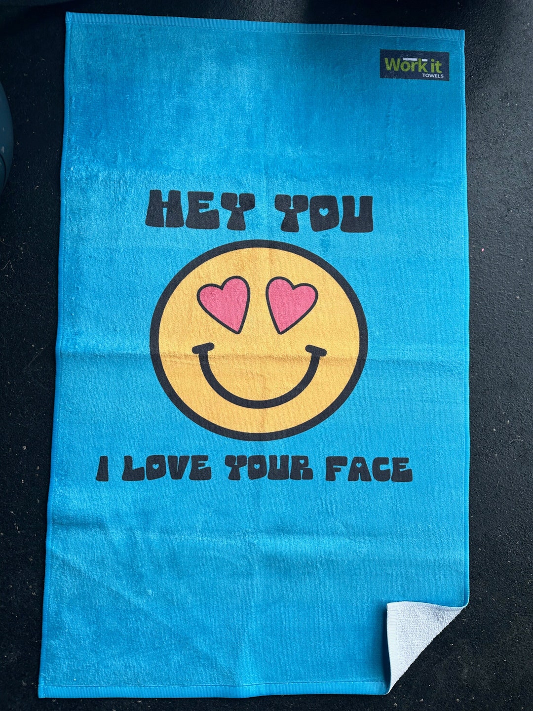 Smiley Face Towel, Gym Towel, Fitness Towel, Exercise Towel, Sweat ...