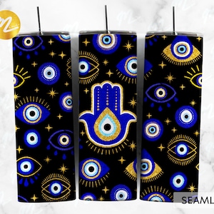Evil Eye Tumbler Wrap: Turkish Nazar Eye, Protection PNG (Digital Download)