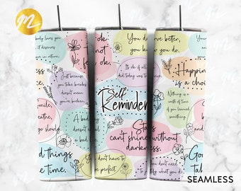 Positive Affirmations Tumbler Wrap: Daily Reminders PNG (Digital Download)