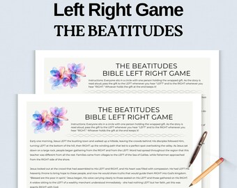 Bible Game,The Beatitudes Bible Left Right Game,Women Ministry,Sunday School Youth Group Activity,Church Ministry Fellowship VBS Activity