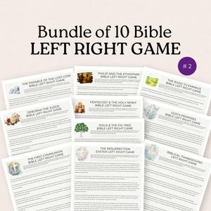 Bible Game Bundle, Women Ministry Game, Left Right Game, Christian Icebreaker Game, Bible Study Activity, VBS Pass the Prize Game for Kids
